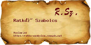 Ratkó Szabolcs névjegykártya