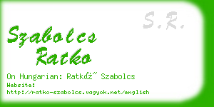 szabolcs ratko business card